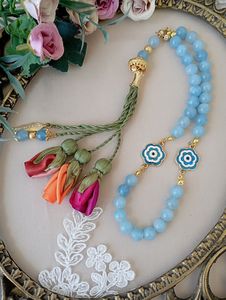 Rosario turquesa diseñado Tasbih accesorios de oración al por mayor Tasbih con cuentas de resina Natural formas cuentas de oración - Product Image 3