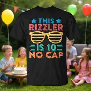 Maglietta per il 10° compleanno per ragazzi Rizzler Sigma Rizz per celebrare un evento importante per regali e feste personalizzati - Product Image 3