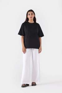 Vente en gros T-shirts 100% coton de haute qualité pour femmes, col ras du cou profond, séchage rapide, respirant, taille plus, conception unie, coupe ample - Product Image 4