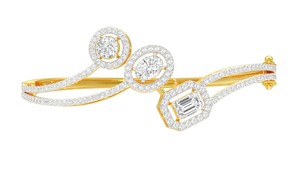Brazalete de Oro Amarillo/Blanco/Rosa de 14K con Diamante Cultivado en Laboratorio, Corte Esmeralda, 3.51 Quilates, de Lujo, Certificado por IGI, para Mujer - Product Image 3