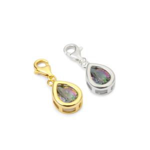 Mystic Topaz Milano <b>Charm</b> 1.25ct Gold Plated Bezel Setting <b>for</b> <b>Jewelry</b> <b>Making</b> - Product Image 1
