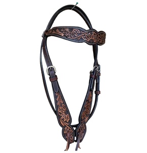 Vente en gros de qualité supérieure nouveau design de cheval équestre en cuir Western Headstall usiné à la main et sculpté pour l'équitation - Product Image 4