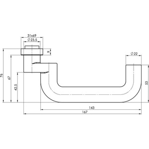 Manija de Puerta de Perfil Curvado de Aluminio F1 de 8 mm de OGRO 8100A - Product Image 3