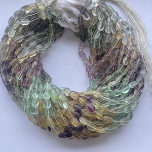6mm 8mm 10mm naturel vert bleu Multi Fluorite lisse ovale perles de pierres précieuses brins fournisseur en gros vente en ligne Alibaba 2025 - Product Image 2