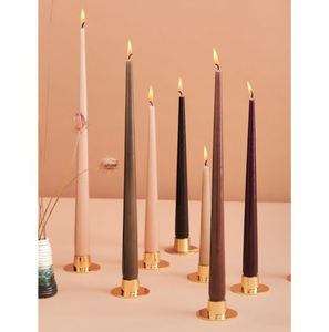 Set of 2 Gold Plated <b>Brass</b> Taper <b>Candle</b> <b>Holders</b> for Home & Christmas Tabletop Lighting Decoration Round <b>Candle</b> Taper - Product Image 2