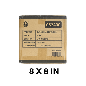 ProTakeOut [8 x 8 x 2,75 po] Contenants à emporter blancs à 1 compartiment, lot de 150, avec fermeture coulissante centrale, durables et écologiques - Product Image 5