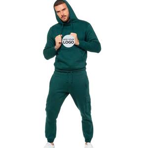 Zipper <b>Hoodie</b> & Cotton Joggers 2 Piece Track Suit Unisex Athletic Set Men Women Casual Gym Wear Embroidered Logo Tracksuit - Product Image 6