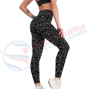 Leggings de compression 100% coton taille haute pour femmes avec nouveau style de leggings de yoga et de gymnastique imprimés par sublimation pour femmes - Product Image 1