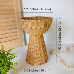 Vase de sol en rotin naturel fait à la main, décoration de meubles pour la maison - Product Image 5