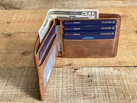 Dompet Pria Kulit Sapi Asli Crazy Horse Buatan Tangan Sederhana Retro Grosir, Dompet Lipat Pendek Saku Terbuka, Untuk Penggunaan Sehari-hari, Portabel