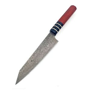 Vente en gros personnalisé de haute qualité fait à la main OEM ODM couteau de chef en acier damas forgé à la main et couteau de cuisine avec étui en cuir pur - Product Image 3