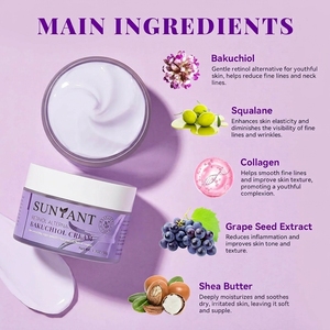 Krim Wajah Bakuchiol untuk Wanita - Alternatif Retinol Alami, Pelembap <span class=keywords><strong>Anti</strong></span> Penuaan, Krim Perawatan Kerutan untuk Pemakaian Siang & Malam - Product Image 2