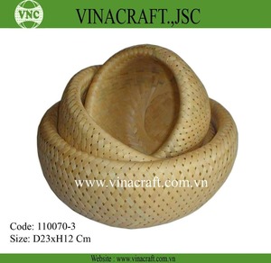 Handmade Bamboo Storage Basket 100% Natural Foldable <b>Circle</b> Shape Kitchen Organizing <b>Tray</b> Ready to Ship - Product Image 6