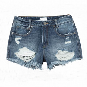 Shorts de skate en denim lourd 100% coton, taille élastique, coupe régulière, respirant, séchage rapide, personnalisés en gros pour femmes - Product Image 5