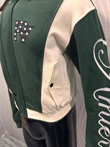 เสื้อแจ็คเก็ตมีฮู้ดผ้าฟลีซผ้าฝ้ายสีเขียวเข้มแผ่นปะปักพลอยเทียมเข้ารูปแผ่นติดออกแบบได้ตามต้องการทำ450การส่ง GSM DP - Product Image 2