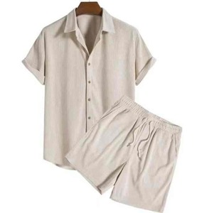 Conjuntos de chándales para hombre, pantalones cortos, polos con botones de un cuarto, pantalones cortos inferiores, trajes deportivos, conjuntos informales para caminar, cómodos - Product Image 3