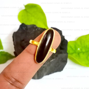 แหวนทองคำขนาด8x25มม. สีดำนิลชุบโรเดียม18K ชุบโรเดียมชุบ925เงินสเตอร์ลิงของขวัญสำหรับเธอ - Product Image 1