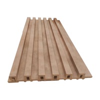 Panneau de grille linéaire en fibre de bois de bambou imperméable pour la décoration murale intérieure des halls d'hôtel et les projets de design