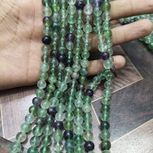 Natural Rainbow Fluorite Gemstone 8mm Beads Healing Crystal Sterling <b>Silver</b> Wedding Statement Necklace Gift for Her - Product Image 2