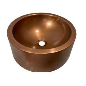 Lavabo de Cobre Redondo Brillante, Proveedor de Lavabos de Cobre, Lavabo de Cobre Martillado de Alta Demanda en Forma Redonda - Product Image 6
