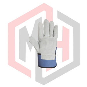Guantes de Trabajo de Cuero y Lona, Azules, de Cuero Dividido, Cómodos, para Exteriores, Protección para las Manos, Transpirables, MH EXPORT IMPORT - Product Image 3