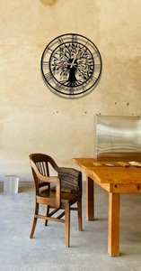 นาฬิกาแขวนโลหะสีดำทรงกลมเพรียวบางพร้อมกรอบที่ทันสมัยเน้นการใช้งานที่สมบูรณ์แบบสำหรับห้องนอนห้องนั่งเล่นห้องครัวสำนักงานและโถงทางเดิน - Product Image 6