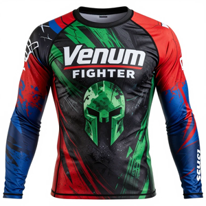 Custom Eco Friendly Rash Guard <b>Compression</b> <b>Shirt</b> Spandex Polyester MMA Training BJJ Grappling Venum Fighter Fitness Rash Guard - Product Image 3