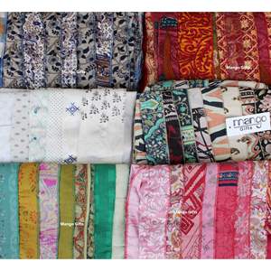 Pañuelos de satén indio vintage reciclados de viscosa con estampado digital y patchwork, pañuelos para la cabeza al por mayor, regalos de mango - Product Image 4