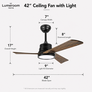 USA In Stock 42 Inch Solid Wood <b>Ceiling</b> <b>Fan</b> <b>with</b> Light, APP and <b>Remote</b> <b>Control</b>, Downrod Mount Reversible Quiet DC Motor - Product Image 4
