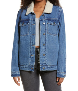 Vestes de camionneur en denim surdimensionnées avec doublure en fausse fourrure, design de qualité supérieure, veste en denim pour femmes 2026 - Product Image 3
