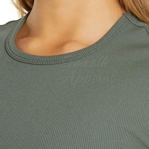 Women Casual <b>Crop</b> <b>Top</b> T-Shirt Knitted 100% Cotton Breathable Soft Perfect for Streetwear Travel Everyday Lifestyle Activities - Product Image 5