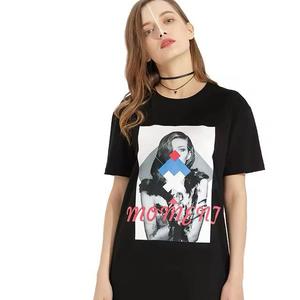 Camiseta de verano con estampado informal para mujer, camiseta de manga corta transpirable con decoración de botones - Product Image 3
