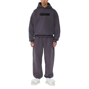 Conjunto Deportivo Estampado de Invierno Unisex OEM, 100% Algodón, Corte Regular, Estilo Urbano, Sudadera con Capucha y Pantalones Jogger para Hombre - Product Image 4