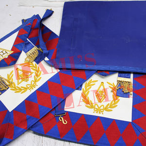 Delantal de gran rango de Arco Real masónico de calidad superior Delantal de Regalia masónico de cuero de piel de cordero genuino - Product Image 5