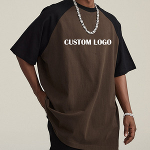 2025 Heavyweight Raglan manga larga Vintage 100% algodón Streetwear camiseta para hombres ajuste suelto - Product Image 4