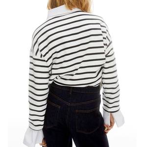 Automne Hiver Femme Sweats Nouveau Design Lâche Mode Pull avec Ras Du Cou Avant Cristal Badge et Logo Paillettes - Product Image 4