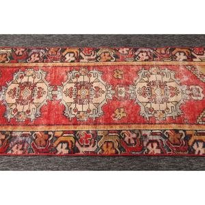 Tapis vintage, petit tapis de 2,8 x 6,3 pieds, tapis turc géométrique rouge - Product Image 5