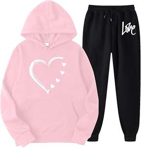 Custom Unisex Winter Eco-Friendly <b>Zip</b>-<b>Up</b> <b>Hoodie</b> & Sweatpants Set Pullover Oversized Streetwear Rhinestones - Product Image 1