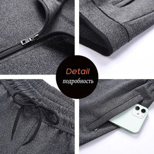 ชุดวอร์มสำหรับผู้ชายชุดวอร์มผ้าฝ้ายมีฮู้ดสำหรับวิ่ง - Product Image 6