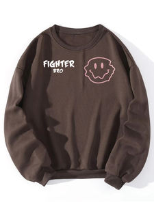 Sweat à capuche à col rond brodé de haute qualité sweat-shirt pour homme unisexe Logo personnalisé 100% coton sweat-shirt à col rond vierge Vintage - Product Image 2