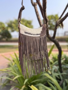 Nuevo bolso de mano con flecos de piel de vaca para mujer, bolso de gamuza multiusos con inspiración occidental - Product Image 3