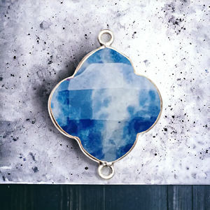 925 argent Sterling Sodalite pierre 12mm or/argent placage collier fabrication de bijoux breloques en vrac en gros bijoux approvisionnement - Product Image 1