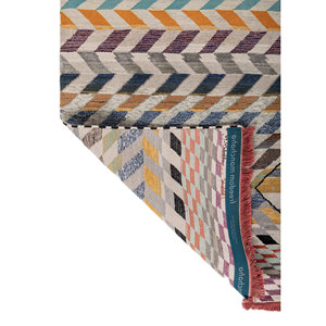 Alfombra Freedom Manchaha de Lana y Seda de Bambú con Patrón Geométrico Azul, Anudada a Mano, para Decoración de Sala de Estar - Les-8085 - Product Image 5