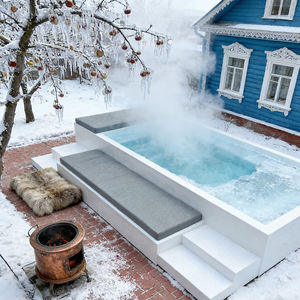 Piscine hors sol en fibre de verre avec chaise de loisirs et débordement pour enfants - Product Image 2