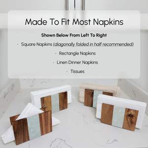 Servilletero de resina de madera, soportes de madera rústicos modernos para servilletas de papel, decoración orgánica para cocina, servilleta cuadrada de epoxi dorado - Product Image 4