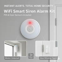 Kit d'alarme de sécurité intelligente WiFi, alarme sans fil DIY contre les cambriolages avec capteurs de porte PIR, fonctionne avec Alexa Google Home