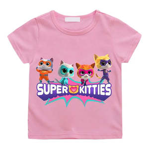 เสื้อยืดฤดูร้อนสำหรับเด็ก พิมพ์ลายซุปเปอร์คิตตี้บนผ้าเจอร์ซีย์ - Product Image 1