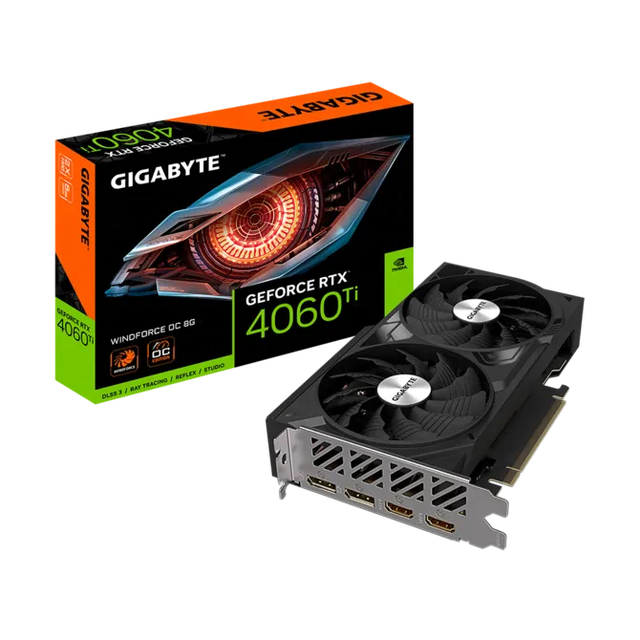 Brand New Gigabyte RTX 4060TI 8G OC Windforce PCI Express 2x Fan Gaming Desktop Graphics Card 4352 CUDA Cores 18Gbps GDDR6