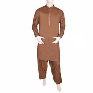 Traje Shalwar Elegante para Hombre - Marrón - Product Image 4