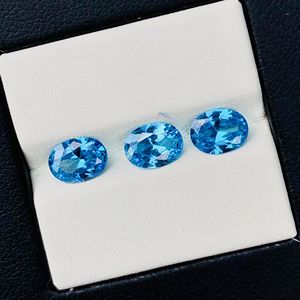 Zirconia cúbica azul hecha a mano de alta calidad, piedra preciosa de corte ovalado de alta calidad para la fabricación de joyas, tamaño calibrado Suelto - Product Image 6
